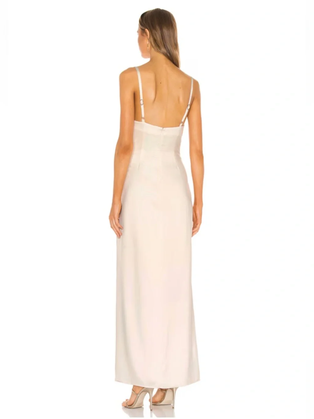 NEW Camila Coelho Reyna Maxi Slip Dress Pearl White Large